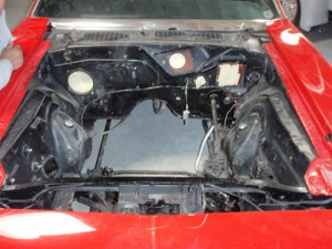 red car engine block